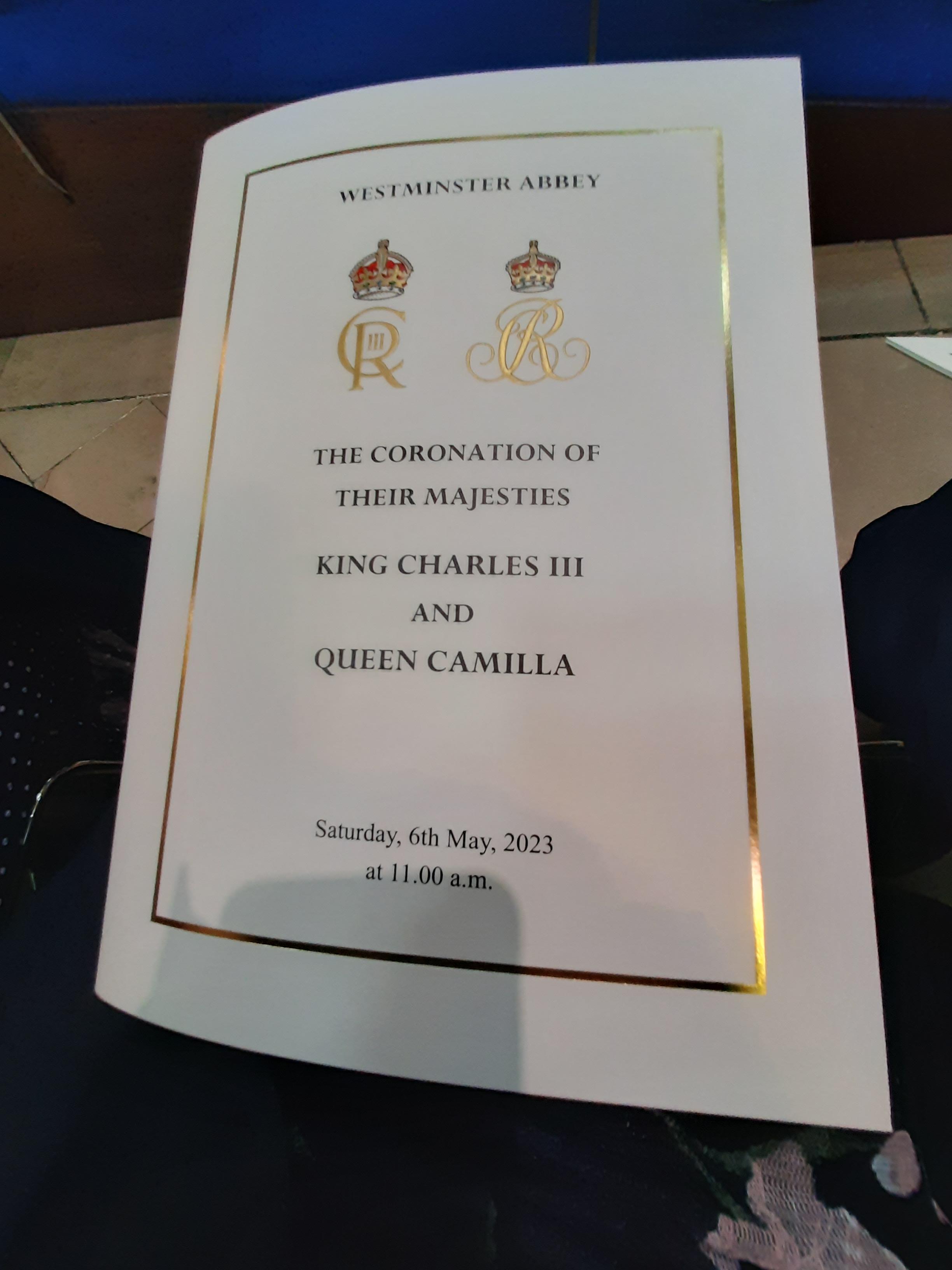 An order of service for the Coronation of King Charles III and Queen Camilla